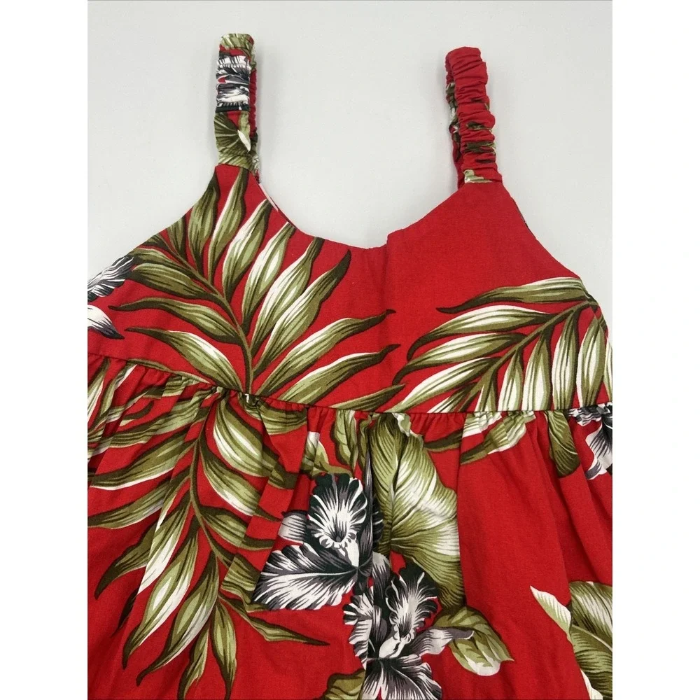 Vintage Aloha Republic Hawaiian Toddler Dress Red‎ Tropical Island Beach Summer